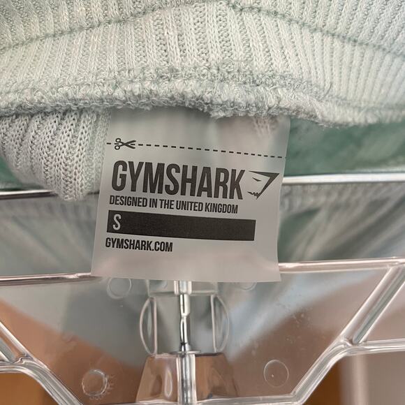 Gymshark Seafoam Green Relaxed Ribbed Pants Drawstring Straight Leg w/ Slits S - Picture 4 of 6